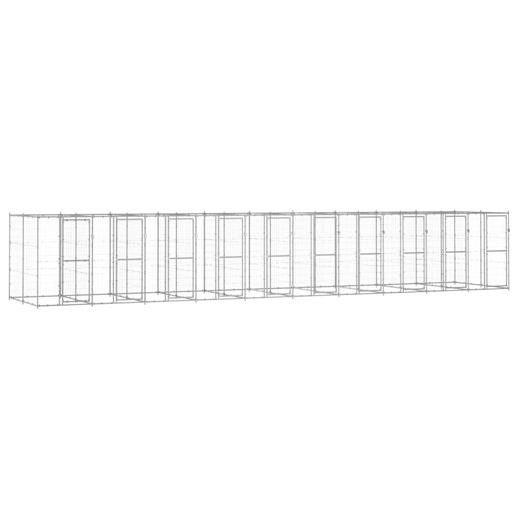 Outdoor-Hundezwinger Verzinkter Stahl 24,2 m²