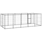 Outdoor-Hundezwinger mit Überdachung Stahl 12,1 m²