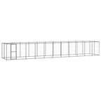 Outdoor-Hundezwinger mit Überdachung Stahl 26,62 m²