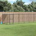 Outdoor-Hundezwinger mit Überdachung Stahl 26,62 m²