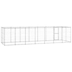 Outdoor-Hundezwinger mit Überdachung Verzinkter Stahl 16,94 m²