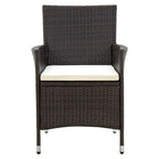 Gartenstühle mit Sitzpolster 4 Stk. Poly Rattan Braun