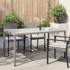 Gartentisch 150x90x75 cm Hartglas und Poly Rattan Grau