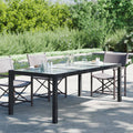 Gartentisch Schwarz 190x90x75 cm Gehärtetes Glas Poly Rattan