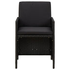 Gartenstühle mit Kissen 4 Stk. Poly Rattan Schwarz