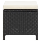 4-tlg. Gartenstuhl und Hocker Set Poly Rattan Schwarz