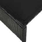 Gartenhocker mit Kissen 2 Stk. Poly Rattan Schwarz