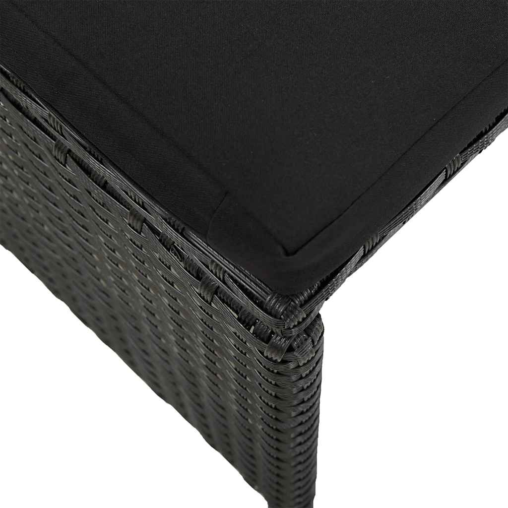 Gartenhocker mit Kissen 2 Stk. Poly Rattan Schwarz