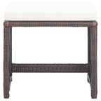 Gartenhocker 4 Stk. mit Kissen Poly Rattan Braun