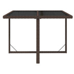 Gartentisch Braun 109x107x74 cm Poly Rattan und Glas