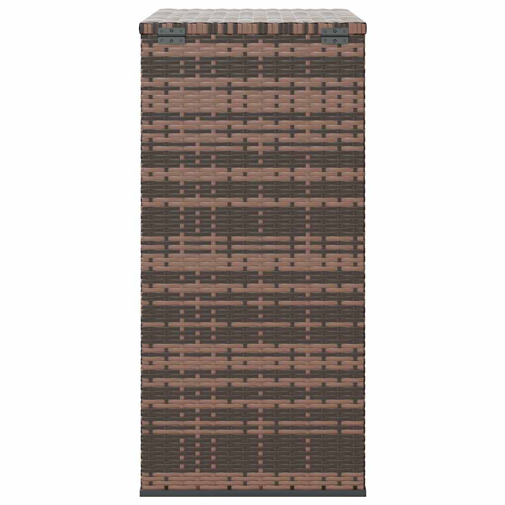 Garten-Kissenbox PE Rattan 100x49x103,5 cm Braun