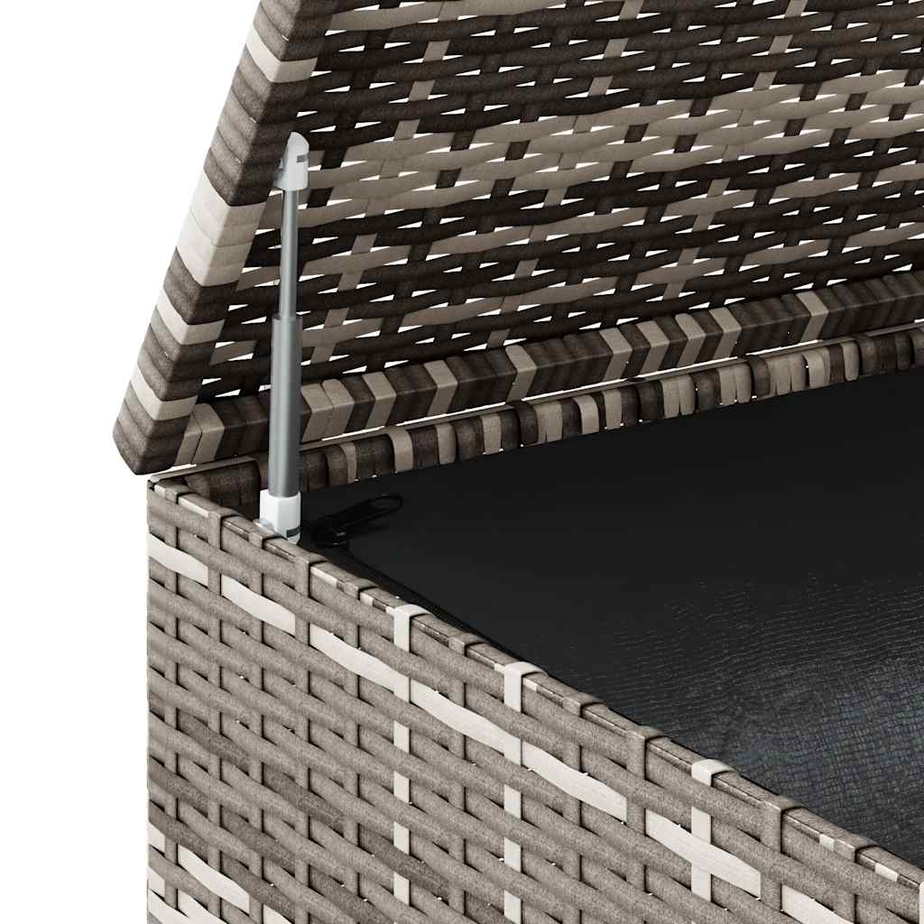 Garten-Kissenbox PE Rattan 100x97,5x104 cm Grau