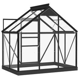 vidaXL Glas Gewächshaus Anthrazit 155x103x191 cm Aluminium