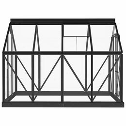 vidaXL Glas Gewächshaus Anthrazit 155x200,5x191 cm Aluminium