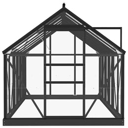 vidaXL Glas Gewächshaus Anthrazit 155x298x191 cm Aluminium