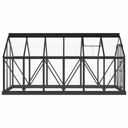 vidaXL Glas Gewächshaus Anthrazit 155x298x191 cm Aluminium