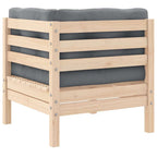 Garten-Ecksofa mit Kissen in Grau Massivholz Kiefer