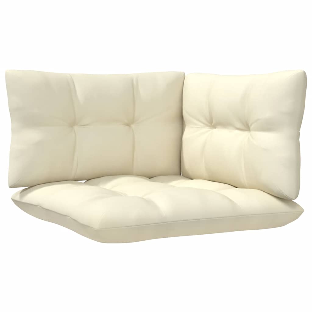 Garten-Ecksofa mit Kissen in Creme Massivholz Kiefer