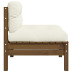Garten-Mittelsofa mit Kissen in Honigbraun Massivholz Kiefer