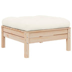 Gartensofa 2-Sitzer mit Kissen in Creme Massivholz Kiefer