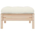 Gartensofa 2-Sitzer mit Kissen in Creme Massivholz Kiefer