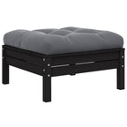 Gartensofa 2-Sitzer mit Kissen in Schwarz Massivholz Kiefer