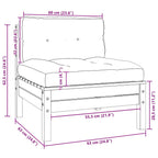 3-tlg. Garten-Lounge-Set mit Kissen Weiß Kiefer Massivholz
