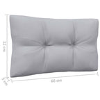 3-tlg. Garten-Lounge-Set mit Grauen Kissen Kiefer Massivholz