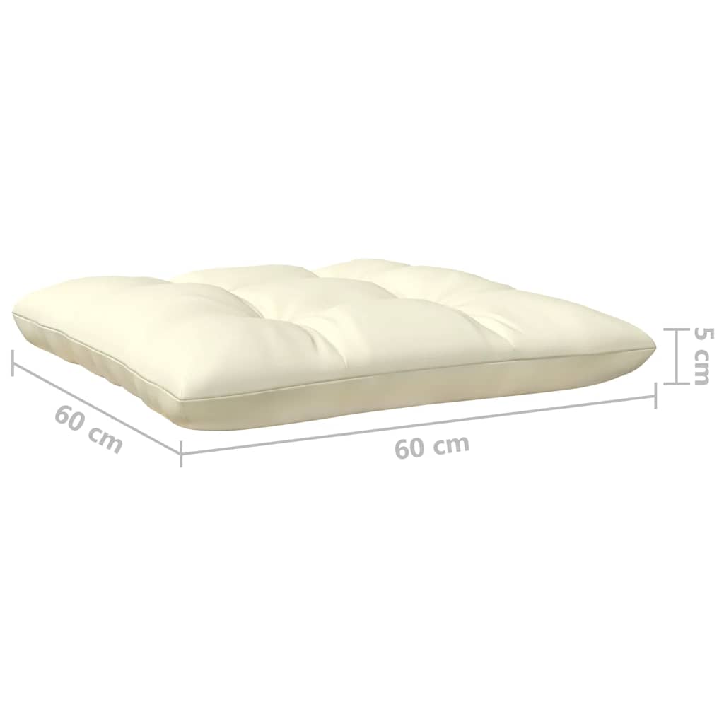 3-tlg. Garten-Lounge-Set mit Creme Kissen Massivholz Kiefer