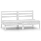 2-Sitzer-Gartensofa Weiß Kiefer Massivholz