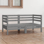 2-Sitzer-Gartensofa Grau Kiefer Massivholz