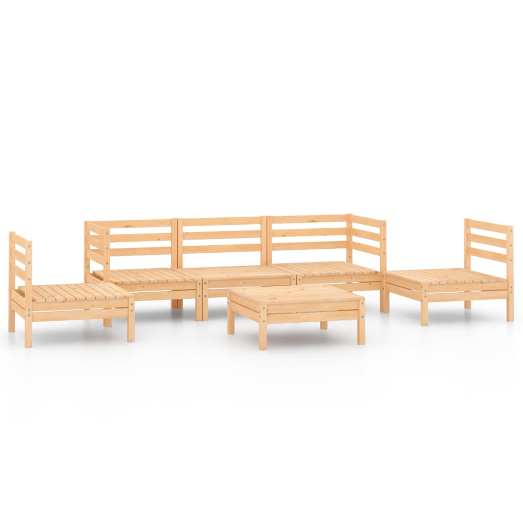 6-tlg. Garten-Lounge-Set Kiefer Massivholz