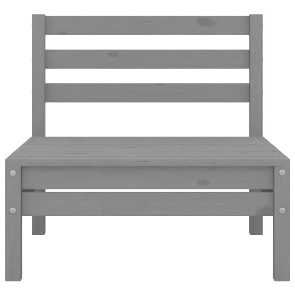3-tlg. Garten-Lounge-Set Grau Massivholz Kiefer