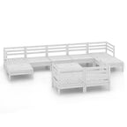 10-tlg. Garten-Lounge-Set Weiß Massivholz Kiefer
