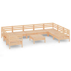 10-tlg. Garten-Lounge-Set Massivholz Kiefer