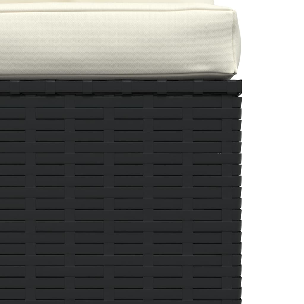 3-Sitzer-Sofa mit Kissen Schwarz Poly Rattan