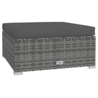 4-tlg. Garten-Lounge-Set mit Kissen Grau Poly Rattan