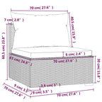4-tlg. Garten-Lounge-Set mit Auflagen Schwarz Poly Rattan