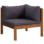 7-tlg. Garten-Lounge-Set mit Auflage Massivholz Akazie