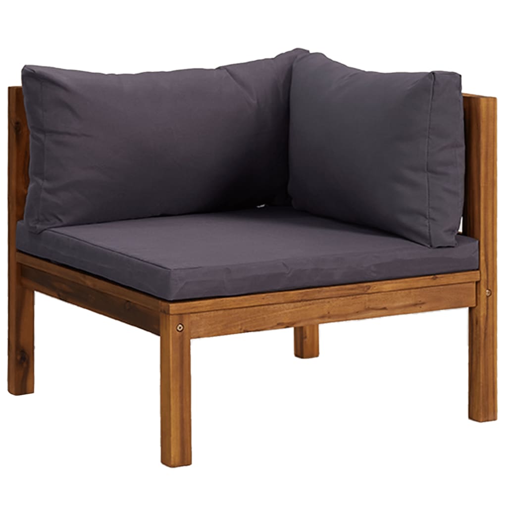 5-tlg. Garten-Lounge-Set mit Auflage Massivholz Akazie