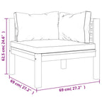 4-tlg. Garten-Lounge-Set mit Creme Kissen Massivholz Akazie