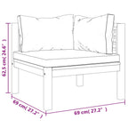 8-tlg. Garten-Lounge-Set mit Creme Kissen Massivholz Akazie