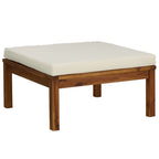 9-tlg. Garten-Lounge-Set mit Creme Kissen Massivholz Akazie