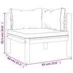8-tlg. Garten-Lounge-Set mit Creme Kissen Massivholz Akazie