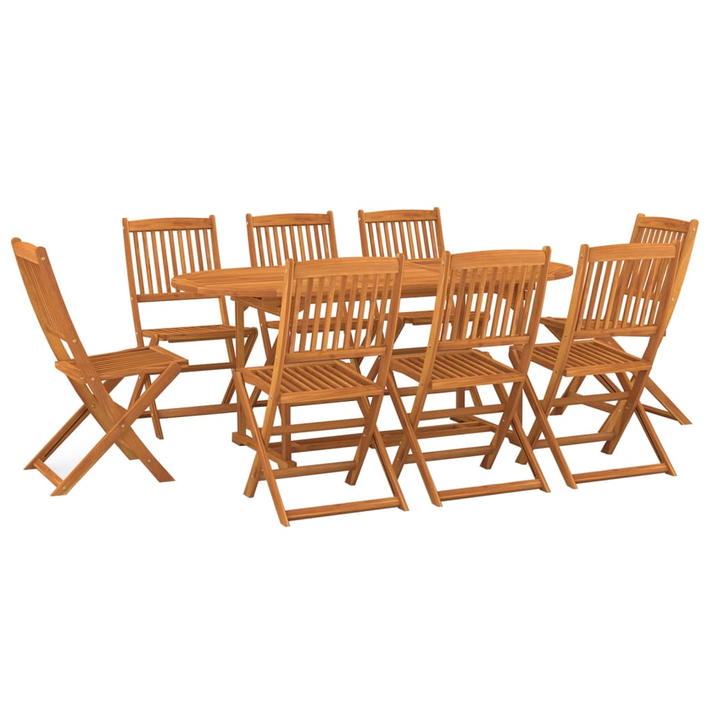 9-tlg. Garten-Essgruppe 180x90x75 cm Massivholz Akazie