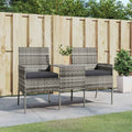 2-Sitzer-Gartensofa mit Teetisch Poly Rattan Anthrazit