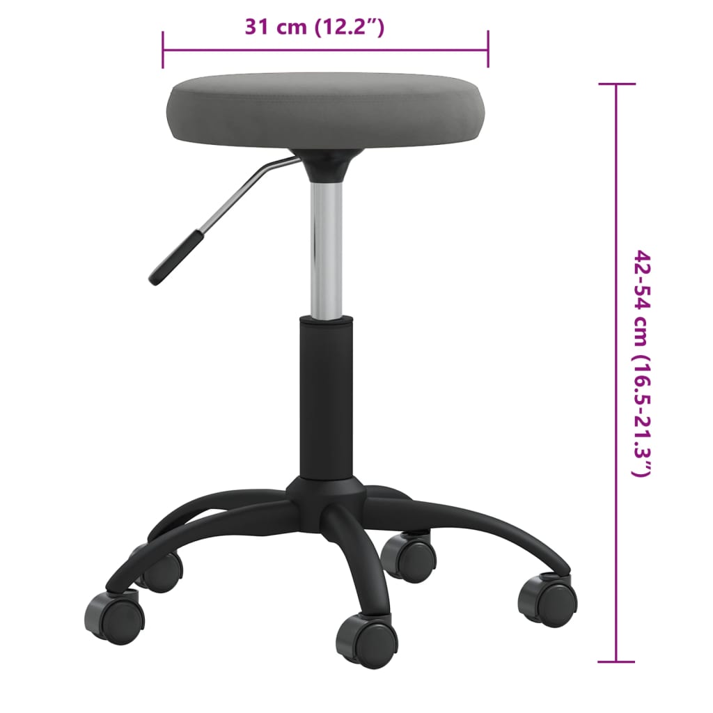 Massagehocker Samt Dunkelgrau