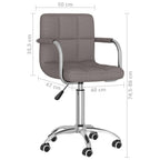 Esszimmerstuhl Drehbar Taupe Stoff
