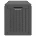 Garten-Aufbewahrungsbox 180 L Schwarz PP Rattan