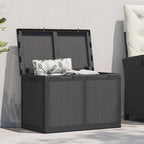 Garten-Aufbewahrungsbox 180 L Schwarz PP Rattan